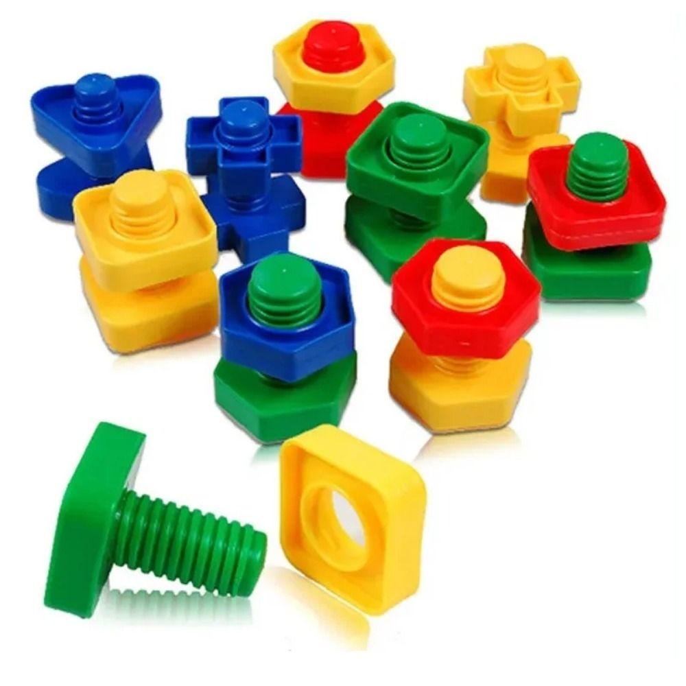 Screw Shape Screw Building Blocks Montessori Nut Shape Toys  Parent-Kid Interactive