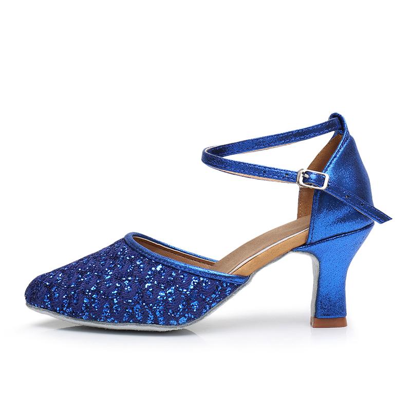 Women's Latin Tango Chacha Ball Party Shoes Closed Toe Waltz Dance Shoes Heel Height 5CM