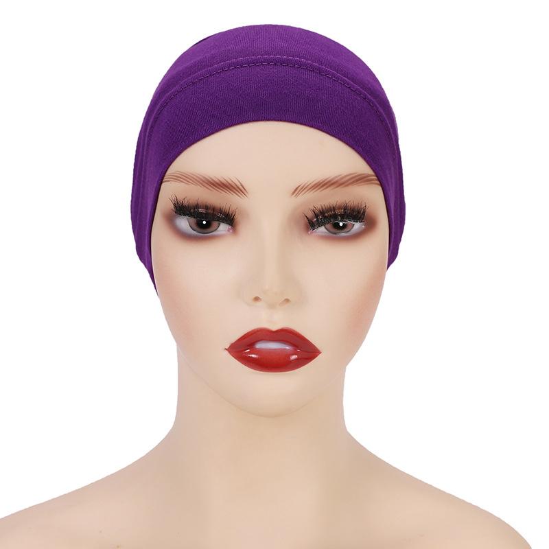 27 Colors Fashion Women Inner Hijab Tube Muslim Turban Cap Bonnet Plain Islamic Underscarf Cotton Jersey Undercaps Mujer Hat