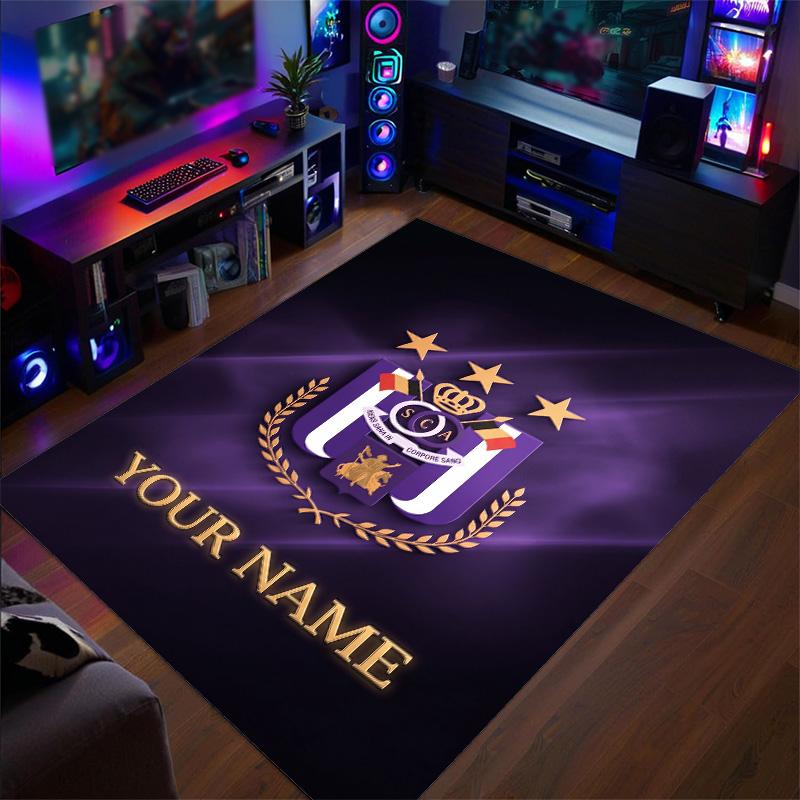 Crystal Velvet Rug Anderlecht FC Print Custom Name Text Floor Mat Home Decor