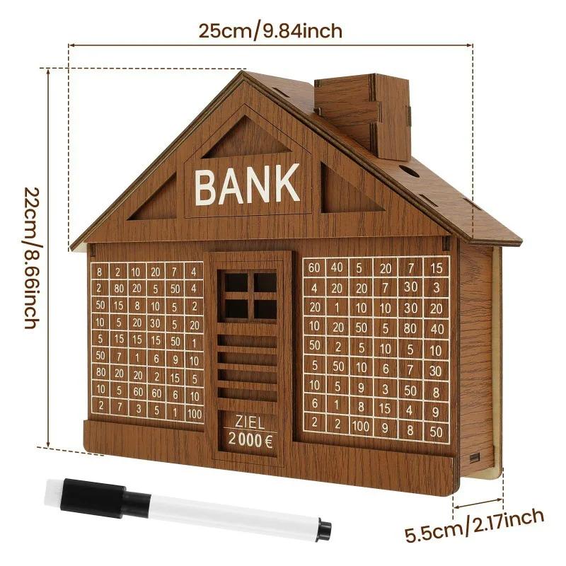 Wood Money Box for Cash House Savings Money Box 1000 or 2000 Euros Adult Money Counting Bank Japanese Piggy Bank