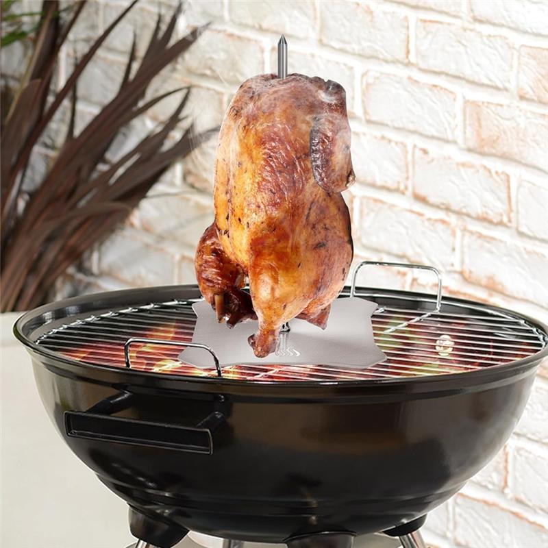 Stainless Steel Vertical Meat Spit BBQ Skewer Stand For Enjoyable Indoor And Outdoor Grilling Experiences