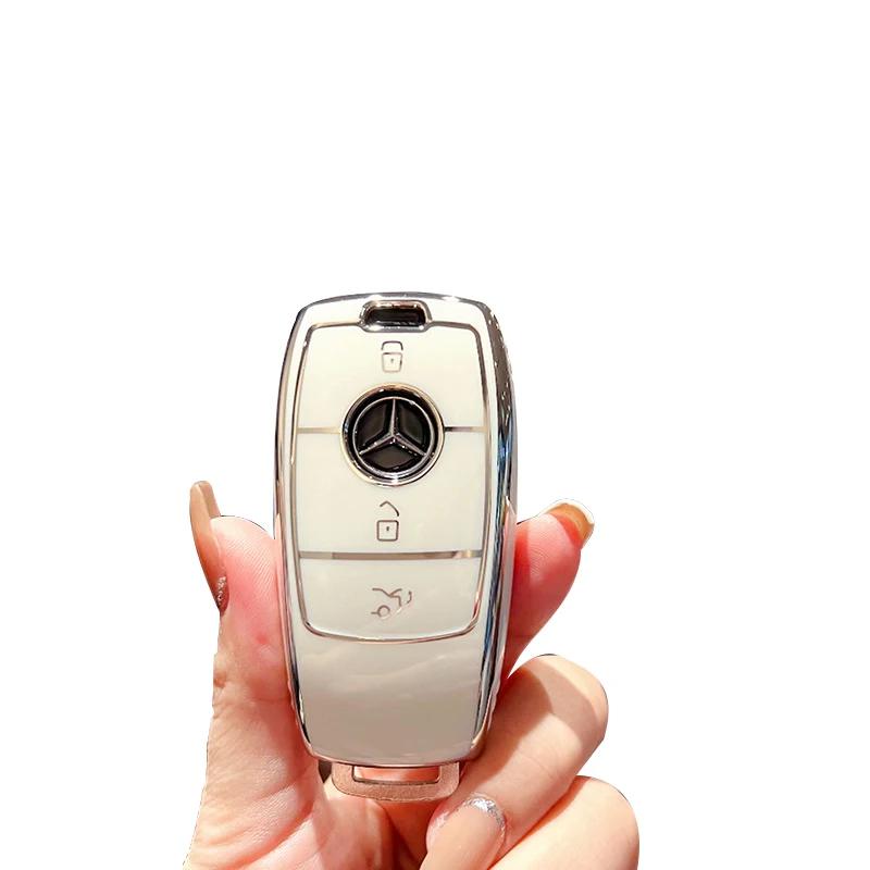 TPU Autoschlüssel Hülle Abdeckung Fob Beutel für Mercedes Benz C260L A200L E200L E300L GLC260L Zubehör Schlüsselanhängerhalter