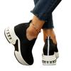 Inner Heightening Shoes Summer New Solid Color Fly-woven Breathable Mesh Air Cushion Platform Shoes Look Thin