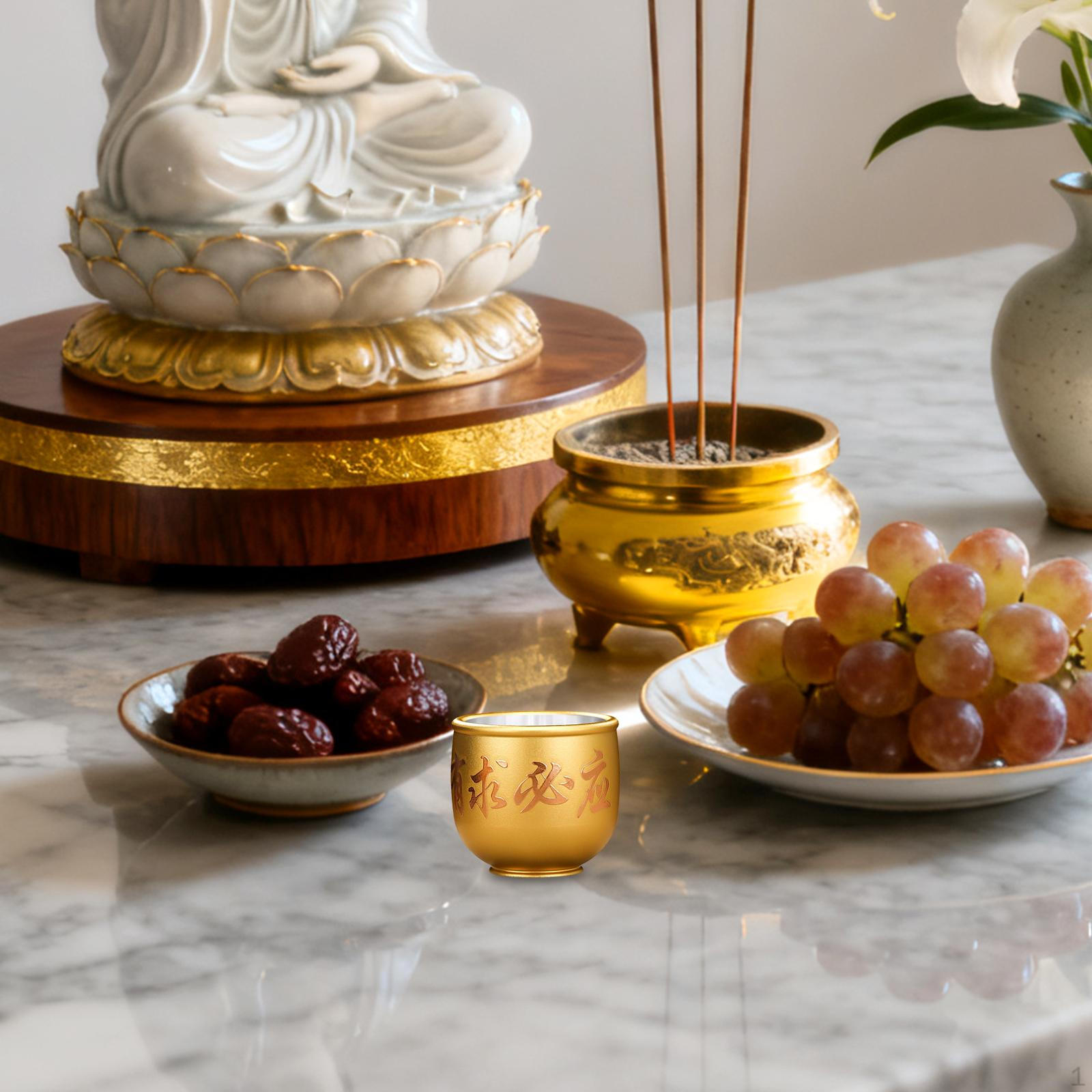 

Буддийская чаша для подношений 1,69 дюйма, орнамент фэн-шуй для вечеринки, студии, кабины, ритуала with Chinese