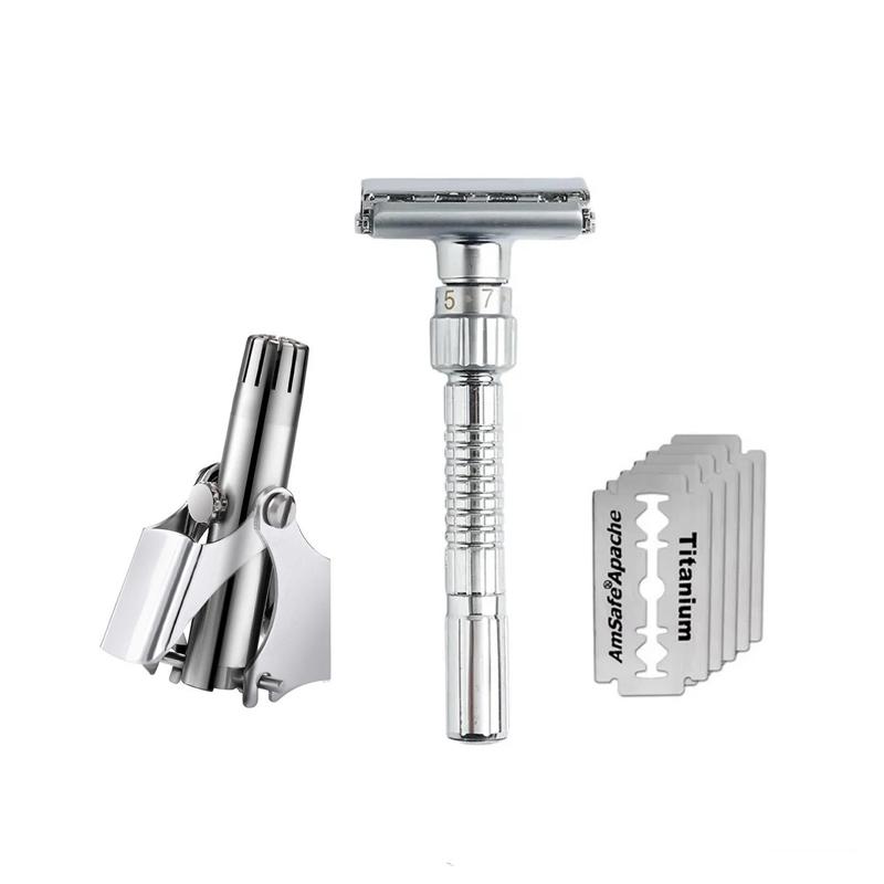 New Adjustable Safety Razor Mens Classic Folding Shaving Shaver Tainless Steel Manual Nose Hair Trimmer Barber Shaving Tools