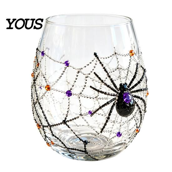 Exquisite Holiday Gifts for Friends Halloween 3D Embossed Glass, Pumpkin Ghost Spider Web Painted Tumbler, Stylish Party Drinkware Accessories
