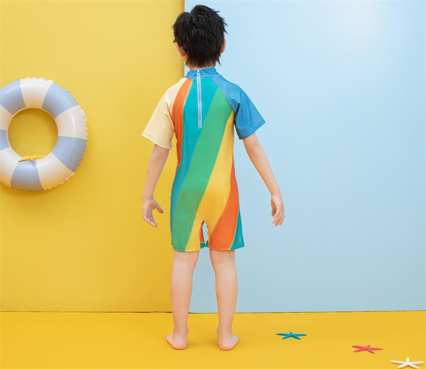 Spot Children's Cartoon Swim Trunks: One-Piece for Boys, Sizes Small To Large, Quick-Drying for Swimming and Hot Springs.