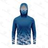 Camouflage Luya Langarm Angelkleidung Outdoor Schnelltrocknend Atmungsaktiv UV-Schutz Maske Kapuze Herren