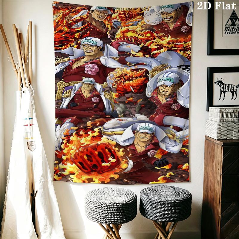 One Piece Gear Wall Tapestry Aesthetic Wall Hanging Printed Fabric Blanket Decorative Tapestries For Bedroom Living Room Home Decor
