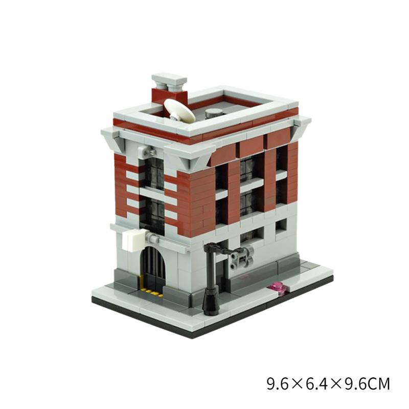Urban Miniature Street View Fire Station MOC Building Blocks Set Small Fire Pump Truck Model Kids Puzzle Toy Boy's Birthday Gift