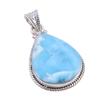Natural Republic Larimar Gemstone 925 Solid Sterling Silver Pendant 1.50'' I4w54