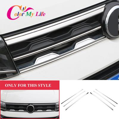 6 Stück Edelstahl-Sport-Frontgrill-Rahmenverkleidungsaufkleber für Volkswagen VW T-Cross Tcross 2018–2023