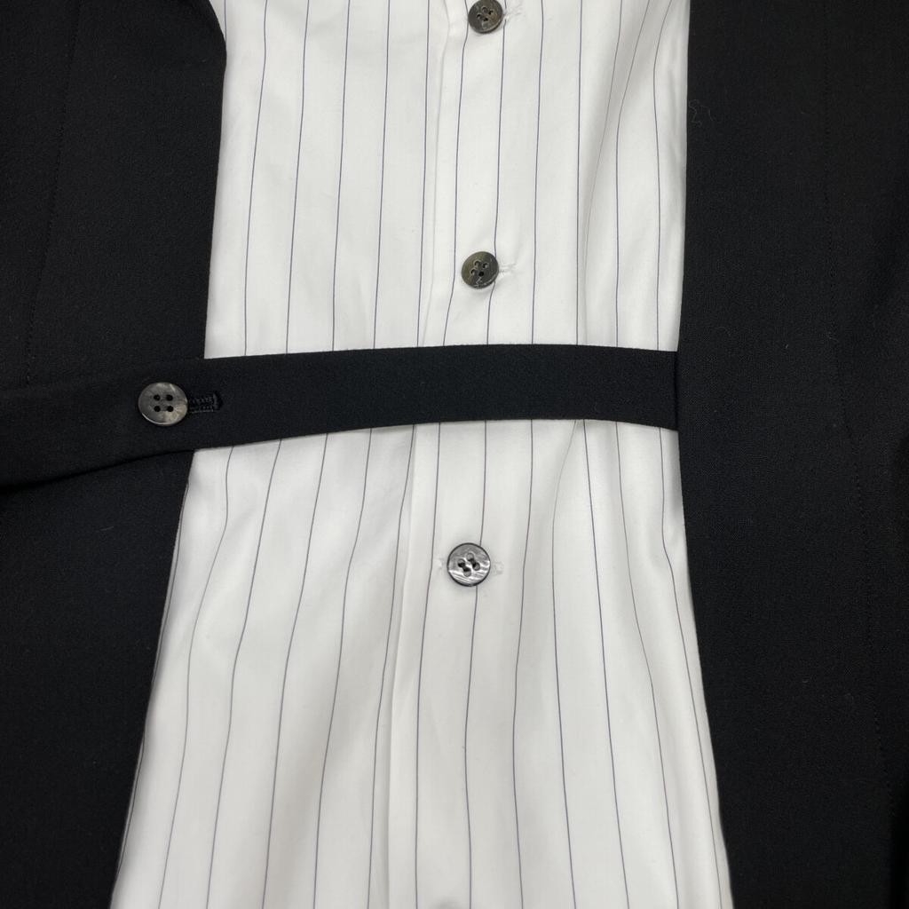 ENFOLD 22AW Black COMBI PULLOVER Double Cross Combi Pullover Shirt Tops 38 blackUsed