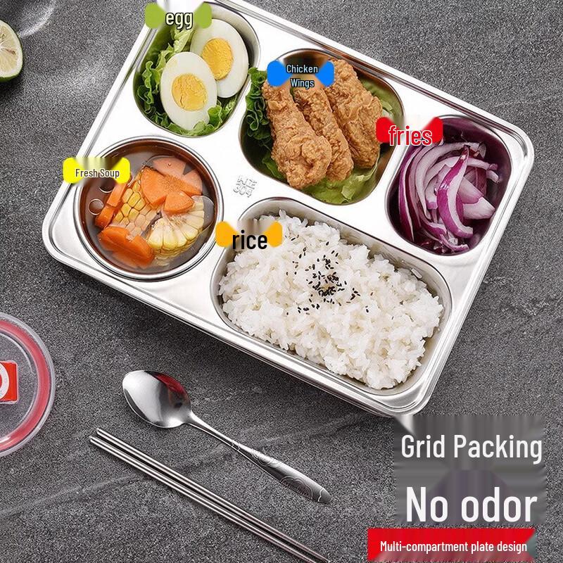 Zhaoran Stainless Steel Compartment Meal Plate