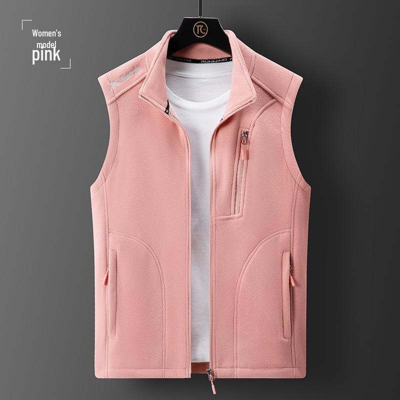 Herren Herbst/Winter Stehkragen Fleeceweste: Warme, mit Samt gefütterte, lässige Outdoor-Jacke