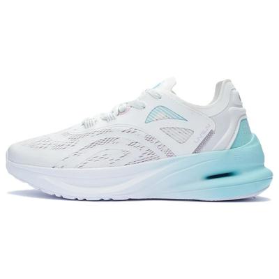 Li Ning Running Absorción de Impactos Reflectantes Rebote Zapatillas Bajas Mujer Zapatillas Blanco Azul ARSR036-3