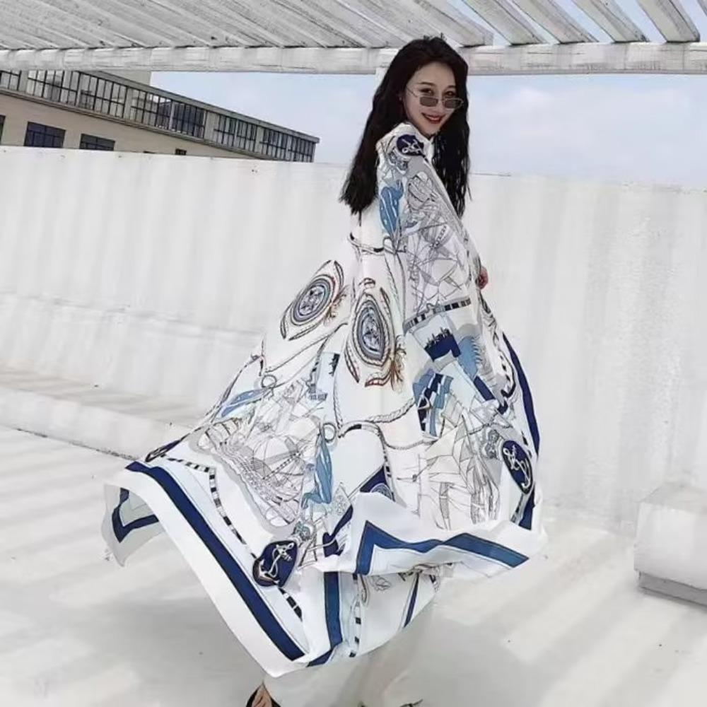 Chaka Salt Lake Great Northwest Tourism Ethnic Style Scarf Silk Scarf Women'S Summer Seaside Beach Shawl Sunscreen Thin