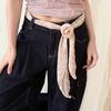 Fashion Floral Chiffon Scarf Removable Flower Soft Long Skinny Scarf Elegant DIY Tie Neckerchief Spring Summer