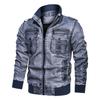 Winter Herren Motorrad Lederjacke Männer Mode Braun Dicker Reißverschluss Mantel Männliche Kapuze Windjacke Outwear