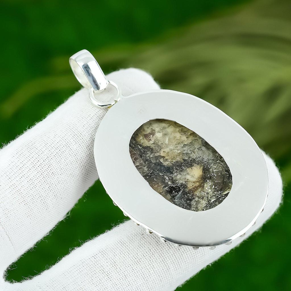925 Sterling Silver Oval Eudialyte Gemstone Ethnic Trendy Sister Pendant Jewelry