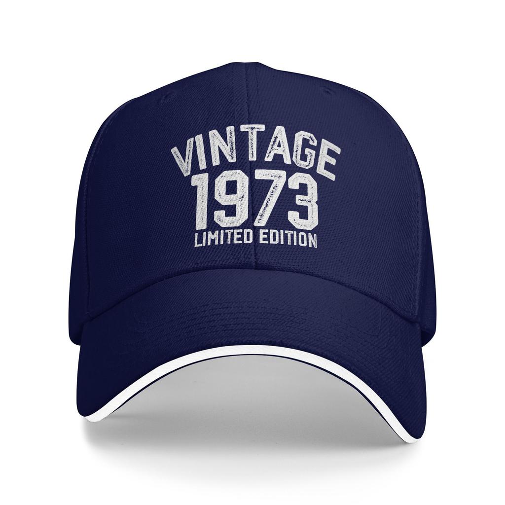 Summer Vintage 1973 Limited 50 years Old 50th Birthday Baseball Cap   Cute Sun Trucker Hat Couple Women Breathable Snapback Cap
