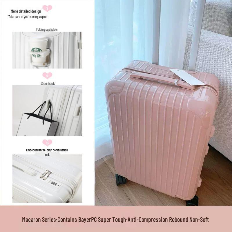 

Women s Silent Wheel Trolley Case: Sturdy, Durable, Large Capacity Suitcase with Combination Lock 20-inch Carry-On