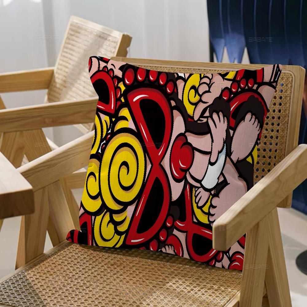 Japan Fashion Hysteric Mini Pillow Covers Cartoon Sofa Decorative Home Doublesided Printing Short Plush Cute Cushion Cover