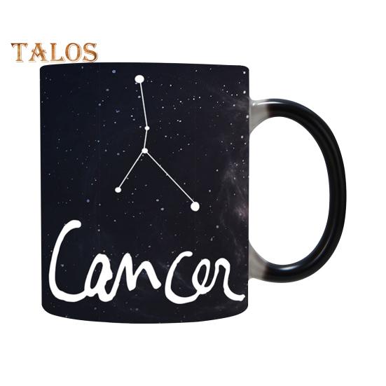 

Кружка с эффектом гороскопа, изменяющая цвет, 11 унций, чашка для чая «Созвездие», керамическая термочувствительная кофейная чашка, меняющая цвет, подарки на день рождения для друзей Cancer