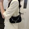 Street Style Pu Shoulder Bag For Women With Chain Strap And Zipper Closure