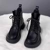 Shandisha Martin Boots Women's British Style 2026 Winter New Thick-soled Black Skinny Short Boots Flat-bottomed Versatile Cotton Boots