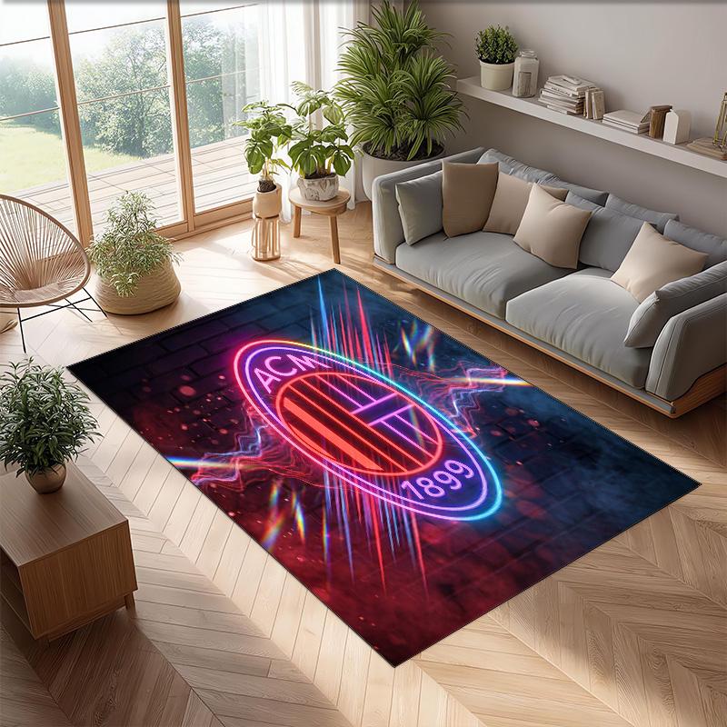 AC Mailand Bedruckter Flanell Teppich Rutschfest Weicher Polyester Boden Teppich Indoor Dekor Matte für Schlafzimmer Wohnzimmer Sofa Spielzimmer Heimdekoration