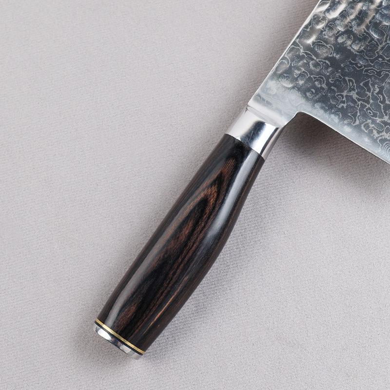 7 Inch Chinese Chef Knife Damascus Steel Blade Wood Handle Slicing Vegetables Cleaver Meat Handmade Forged Kitchen Knife Messer