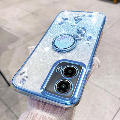 KADEM For Motorola Moto G45 5G/G34 5G Phone Cover Rhinestone Flower TPU Kickstand Case