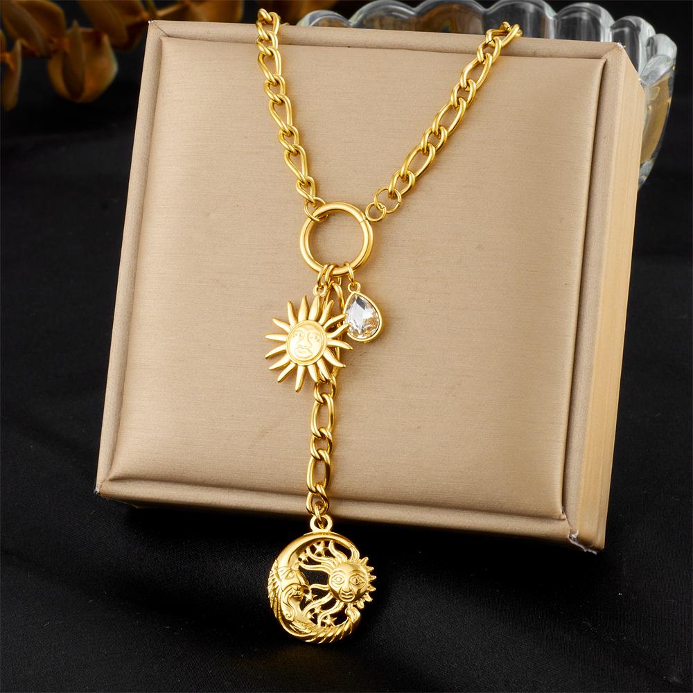 DIEYURO 316L Stainless Steel Heart Pearl Flower Cherry Pendant Necklace For Womens Fashion Trend Neck Jewelry Glamorous Gift
