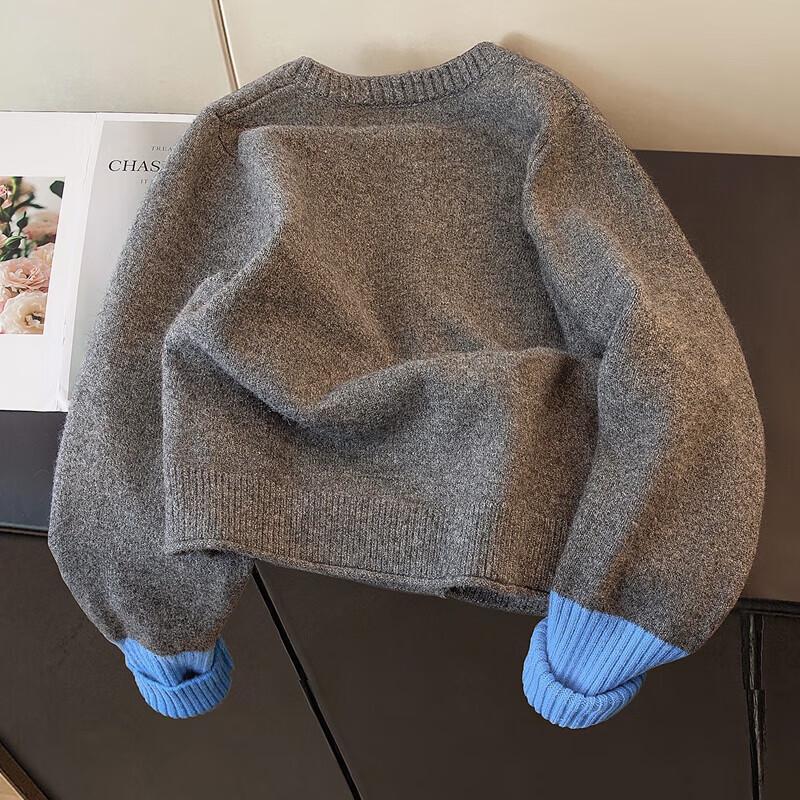 Women's Color-block Heart Pattern Sweater