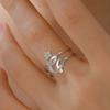 My Shape Christmas Tree Open Rings for Women Girls Stainless Steel Waterproof Finger Ring Fashion Jewelry CZ Zirconia Gift
