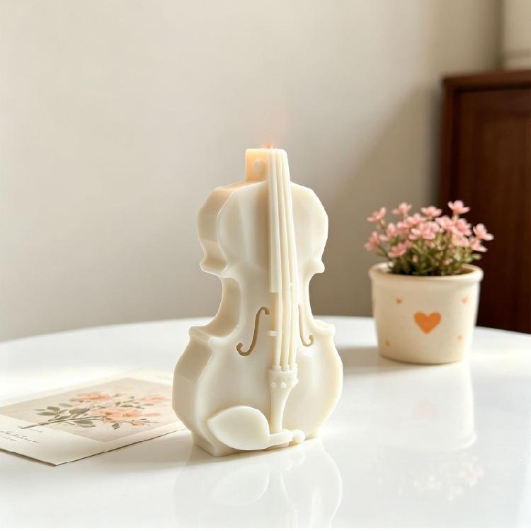 Violin Shape Silicone Molds Temperature Resistant Multipurpose Silicone Candle Mould for Epoxy Resin Candle Soap Making