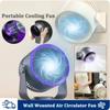 Cordless Electric Fan USB 4000mAh Wireless Portable Rechargeable Air Circulator Fan Desktop Wall Ceiling Air Cooler