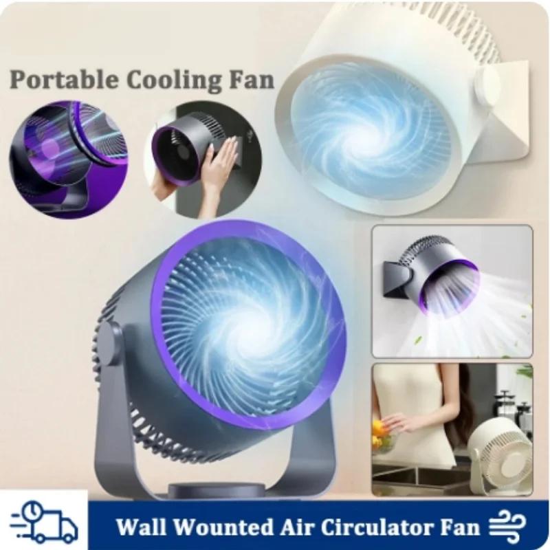 Cordless Electric Fan USB 4000mAh Wireless Portable Rechargeable Air Circulator Fan Desktop Wall Ceiling Air Cooler