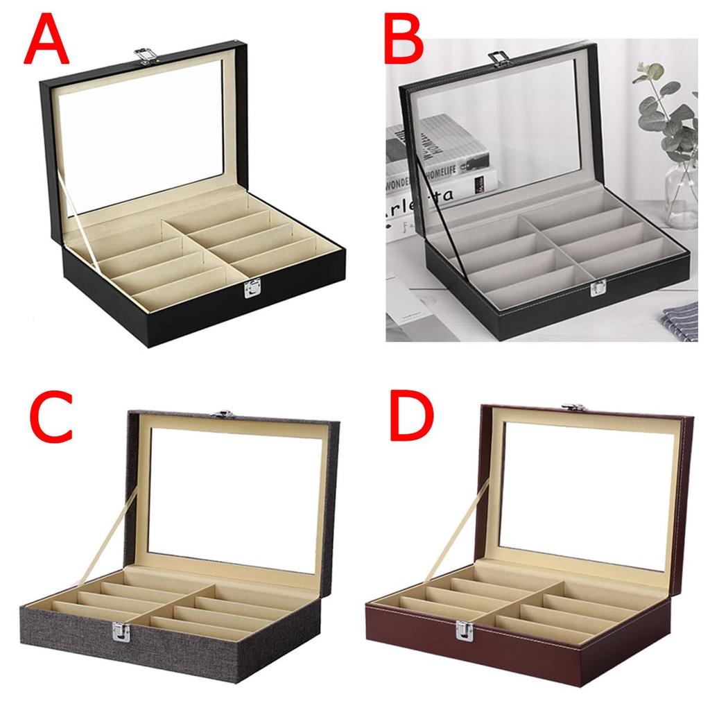 KON Glasses Box Glasses Sunglasses Storage Case Accessories Collection Case Storage 8 Pieces G White