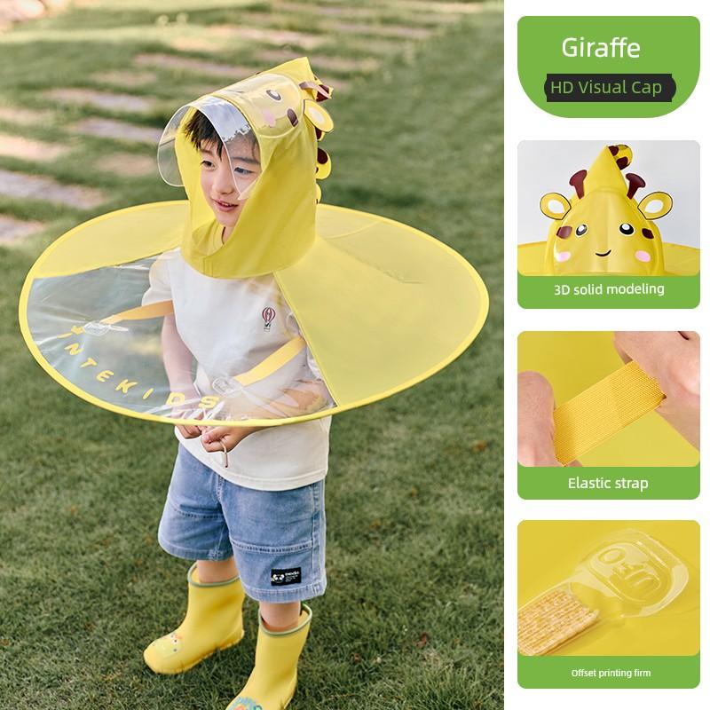 Children's Raincoat for Boys and Girls Aged 1-3, Cape-Style Ufo Rain Poncho, Outdoor Use for Babies, Kindergarten Students, and School Use