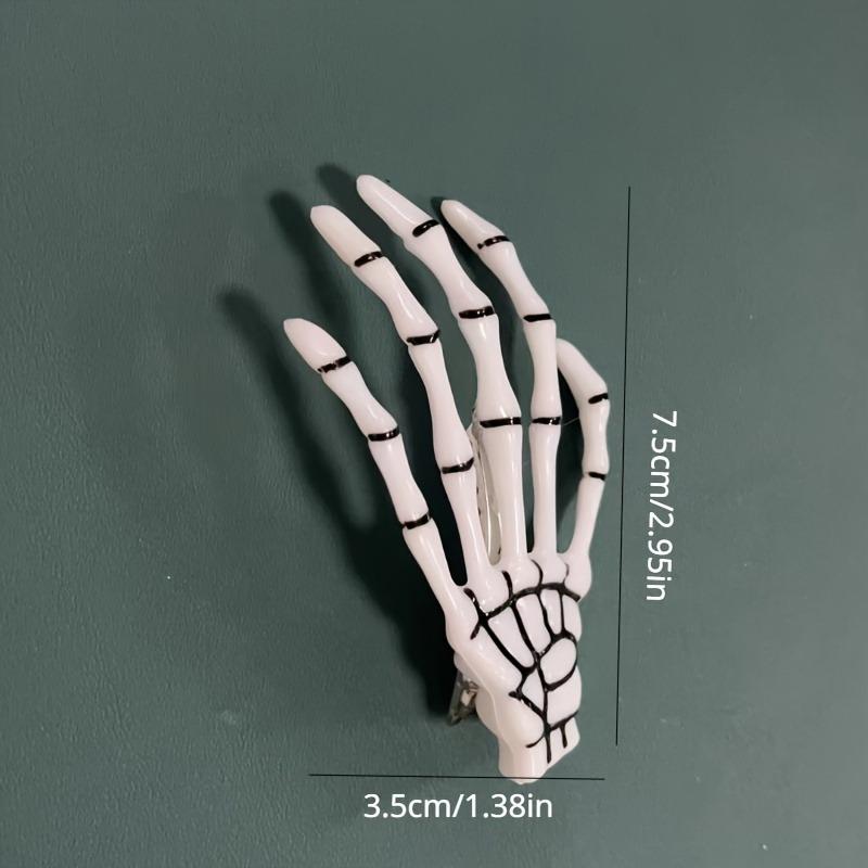 Gothic Skeleton Hand Hair Claw Clip,Skull Bone Barrettes for Women, Horror Cosplay Hair Accessories, Unique Valentine's Day Gift