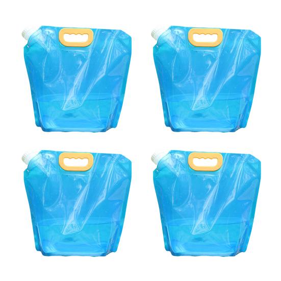 4 Pcs Foldable Water Bag for Outdoor Activities Leak-Proof Lightweight 10L Large Capacity Multifunctional