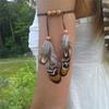 Nuova Moda Retro Etnico Stile Bracciale da Braccio Bohemien Piuma Bracciale Anello da Braccio Accessori Catena da Braccio da Ballo da Sposa da Donna