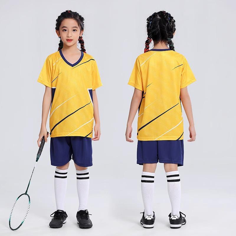 Kids Sports Set Breathable Quick-Dry T-Shirt Shorts Badminton Tennis Jump Rope School Training Unisex