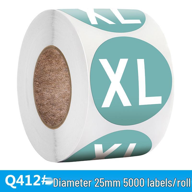 Self-Adhesive English Size Label Stickers for Clothing and Hats (S-3XL)