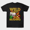 Asian Size Men Black Print T-shirt Wild About Reading Back To School Teacher Books Read No-Cut Print Cotton Tshirt