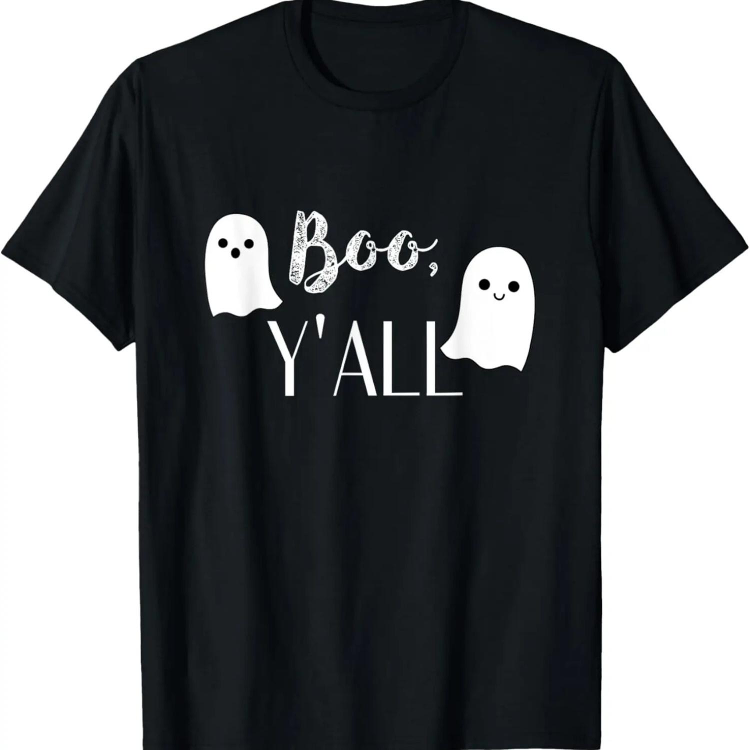 Boo Yall T Shirt Twin Ghosts Funny Halloween Shirt Texas Tee S