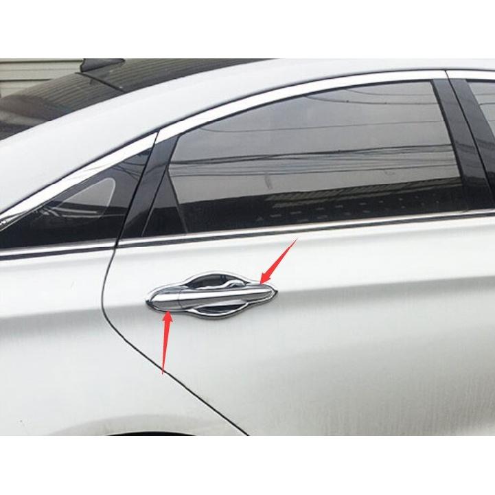 Chrome Glossy Exterior Side Door Handle Cover Trim For Hyundai Sonata 2011-2014